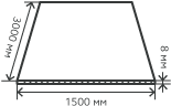 Лист нержавеющий  8х1500х3000 мм.  AISI 409 (08Х13) горячекатаный,  матовый
